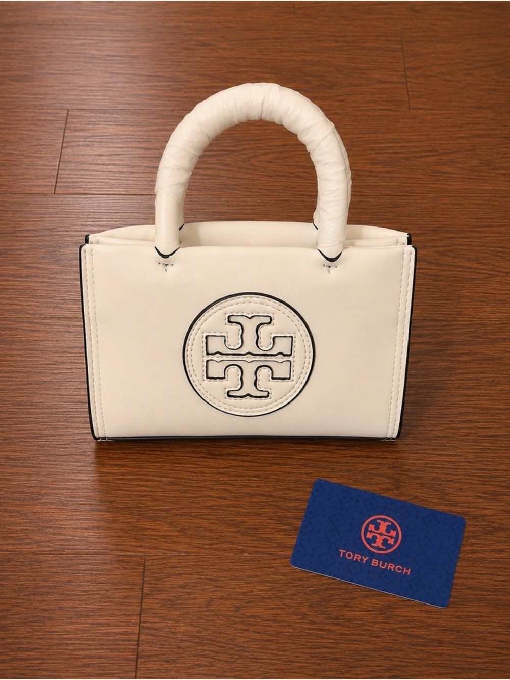 Crossbody Tory Burch Cream Leather Top-Handle Satchel with Logo Medallion - Picture 2 of 9